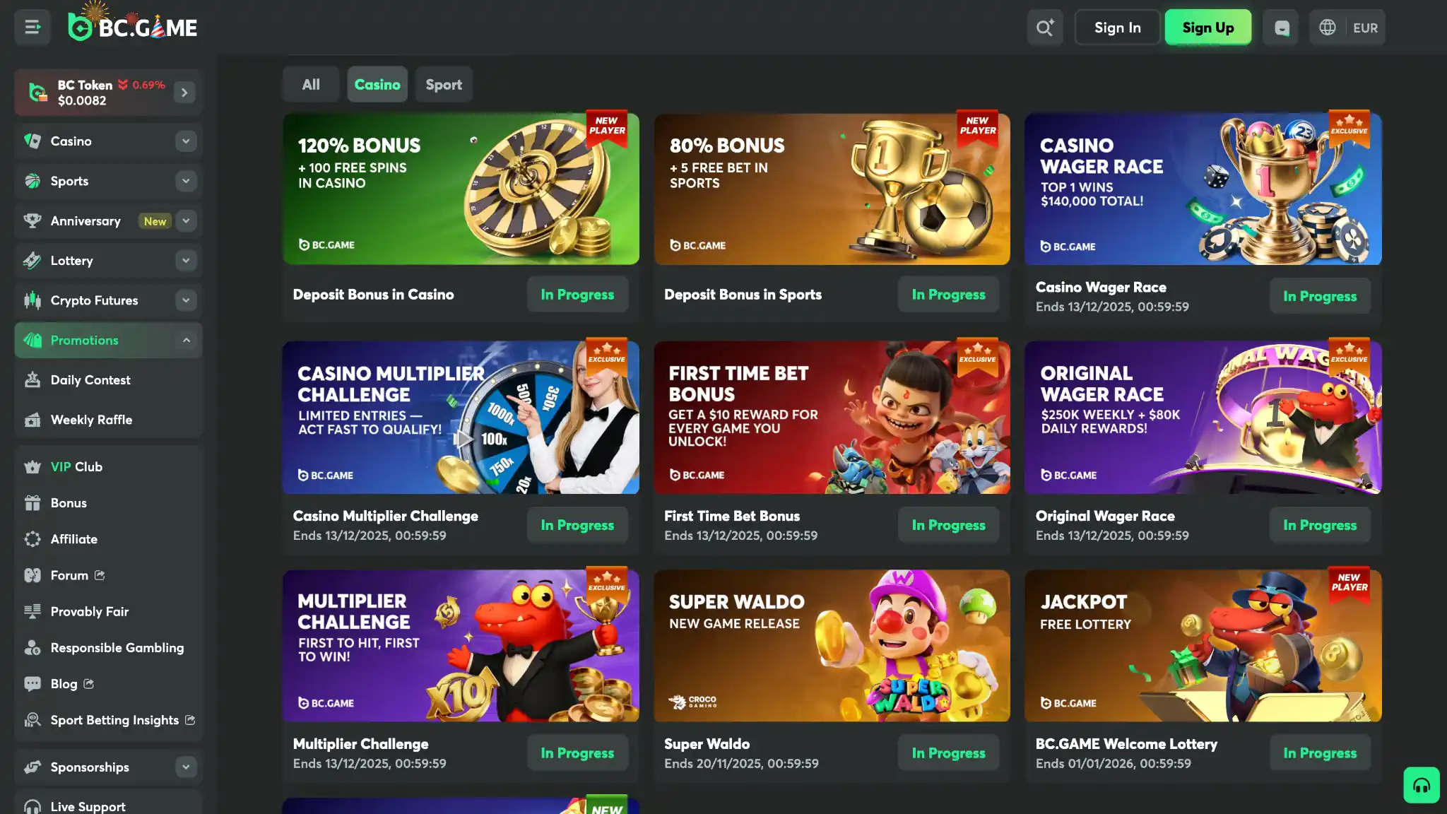 bc game casino bonuses for existing play