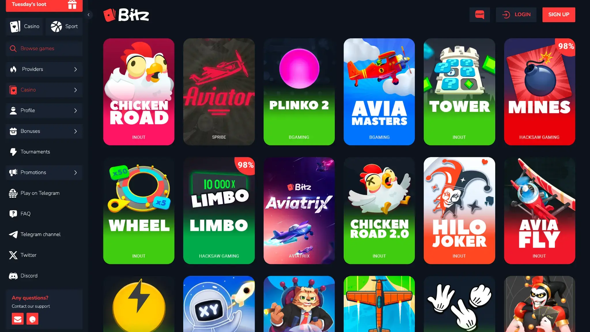 bitz casino games