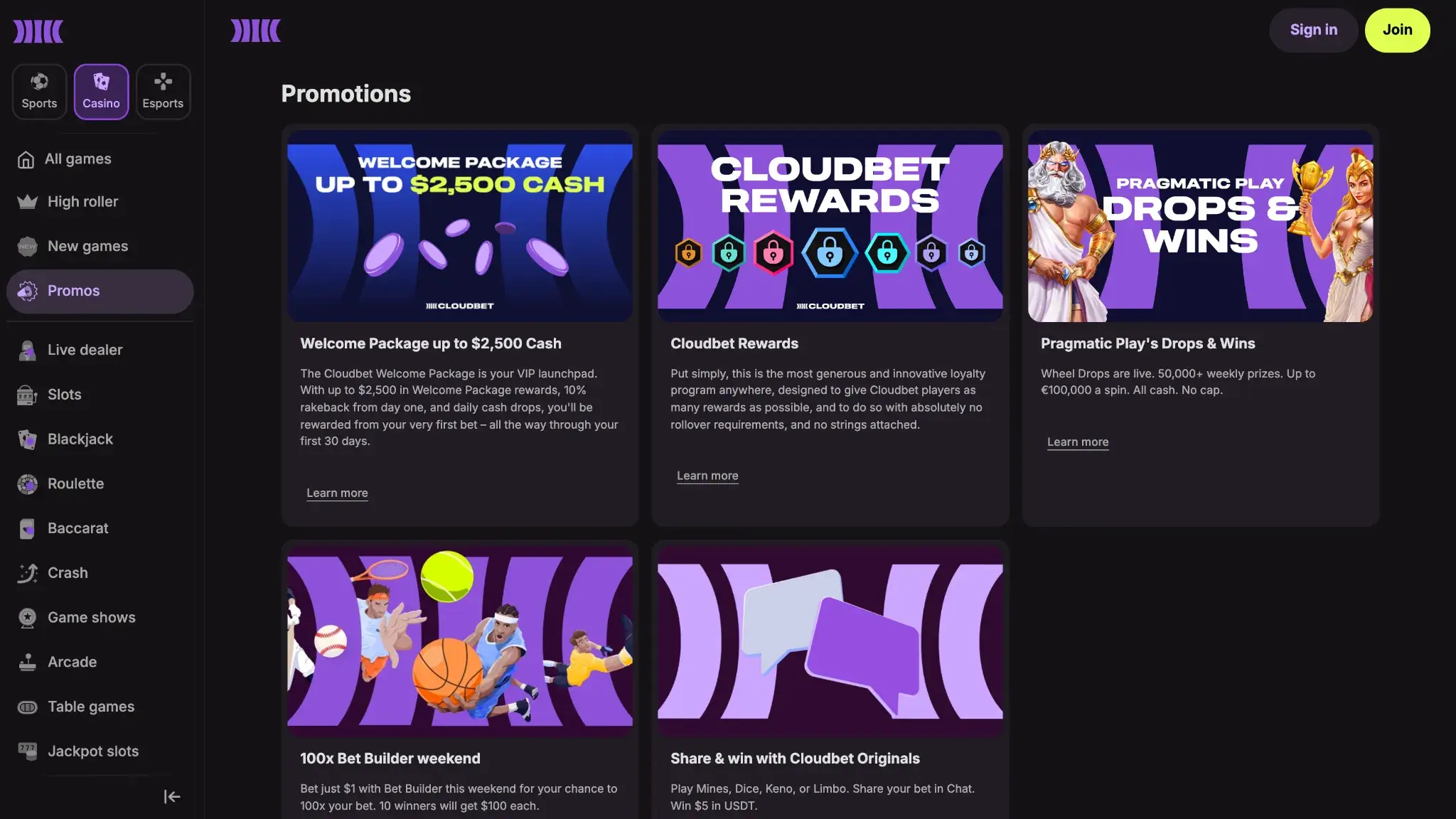 cloudbet casino bonuses for existing pla