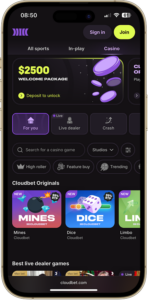cloudbet screenshots