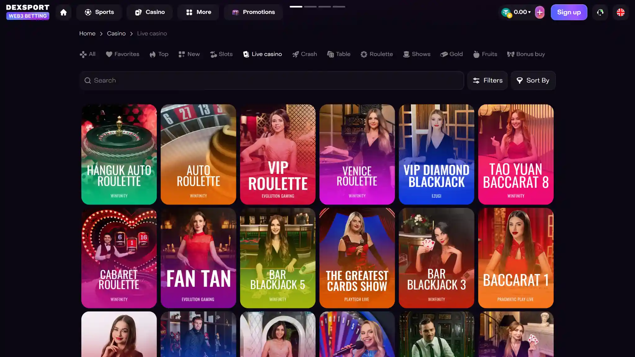 dexsport casino games