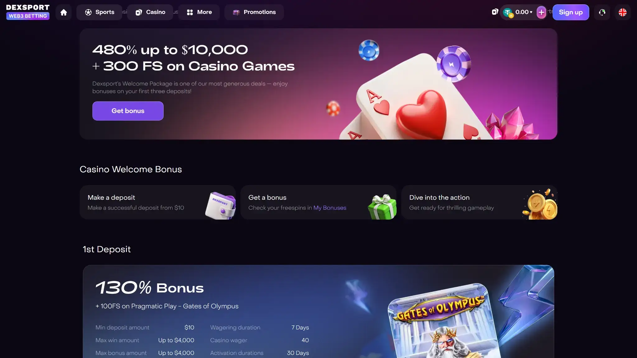 dexsport casino welcome bonus