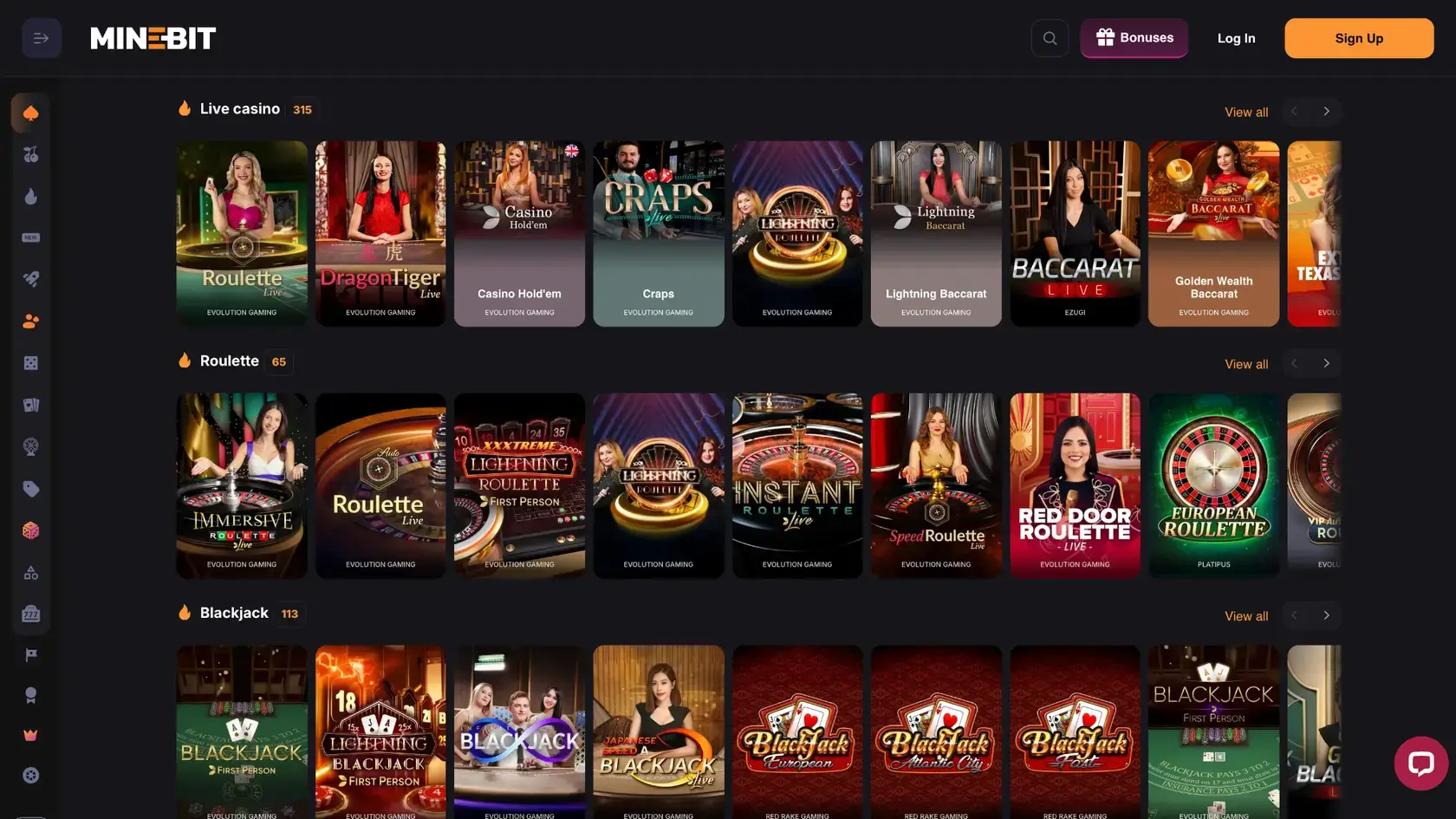 minebit casino games