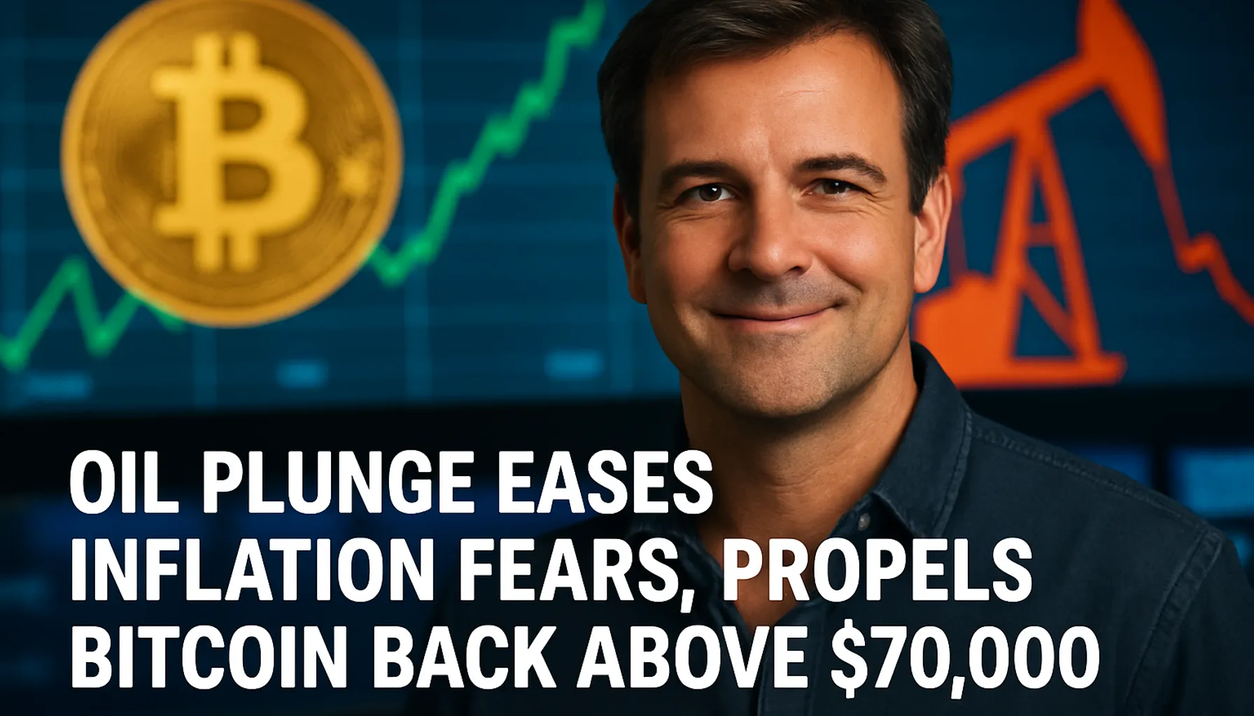 Cover image for Oil Plunge Eases Inflation Fears, Propels Bitcoin Back Above $70,000
