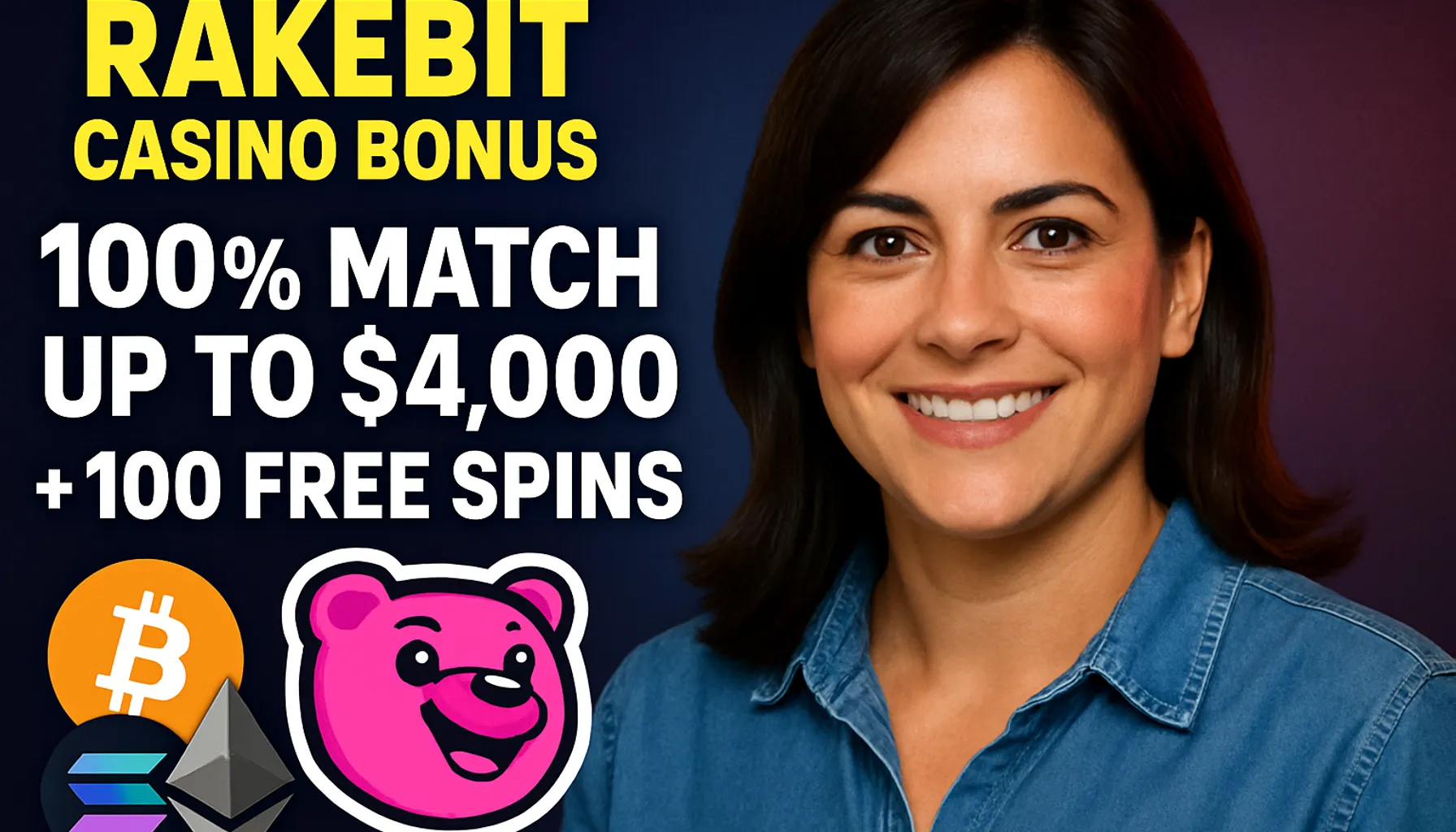 Cover image for Rakebit Casino Bonus: 100% Match Up To $4,000 + 100 Free Spins