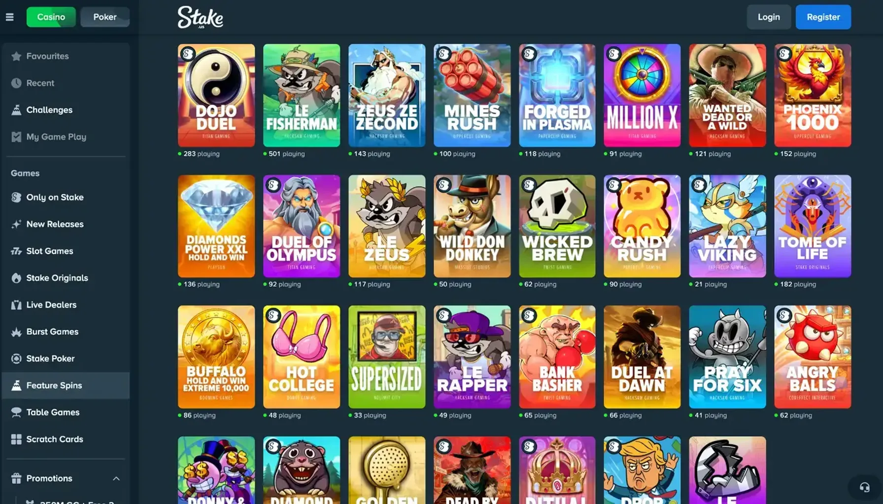 Stake.us casino cover