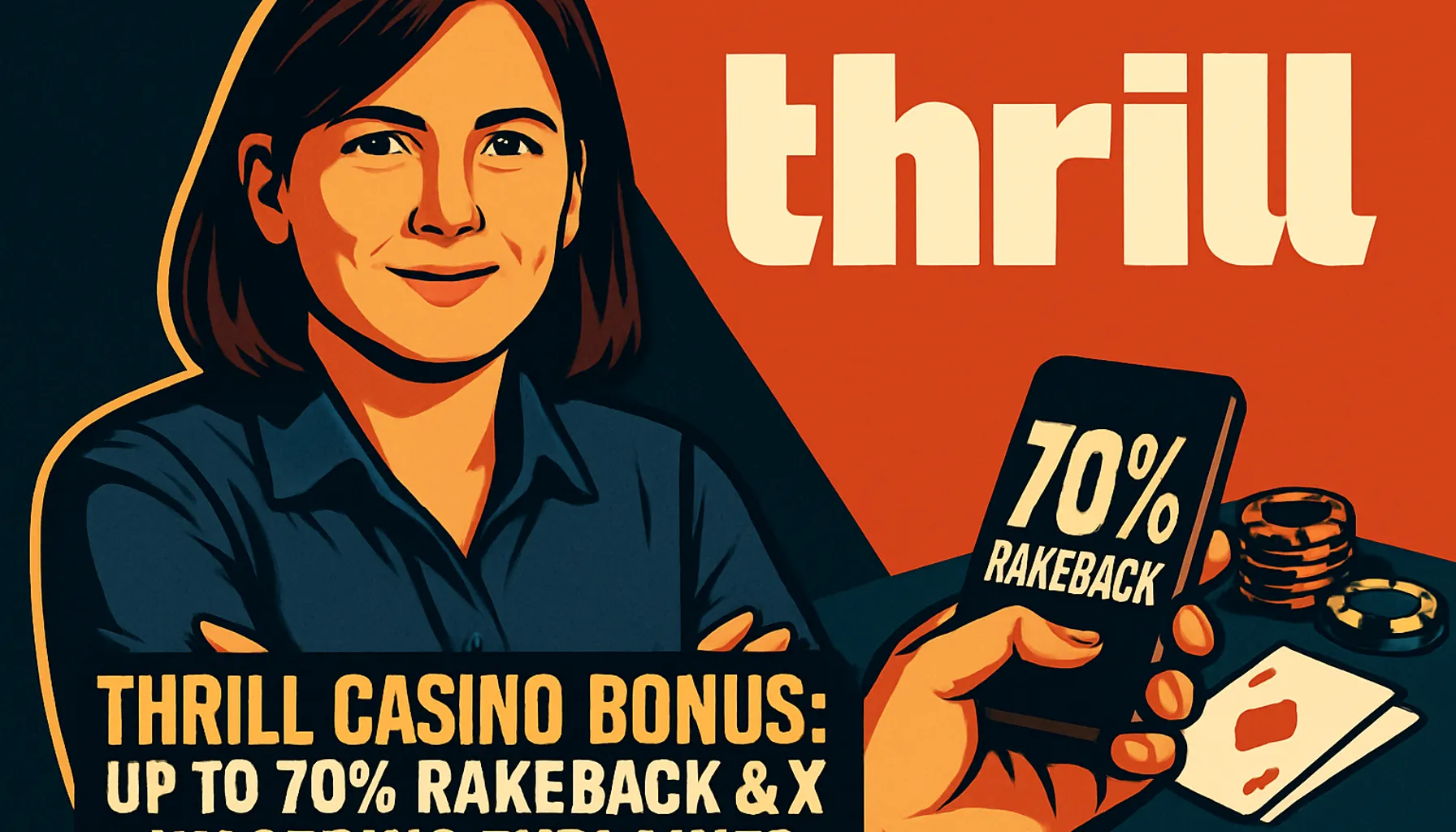 Cover image for Thrill Casino Bonus: Up to 70% Rakeback & 0x Wagering Explained