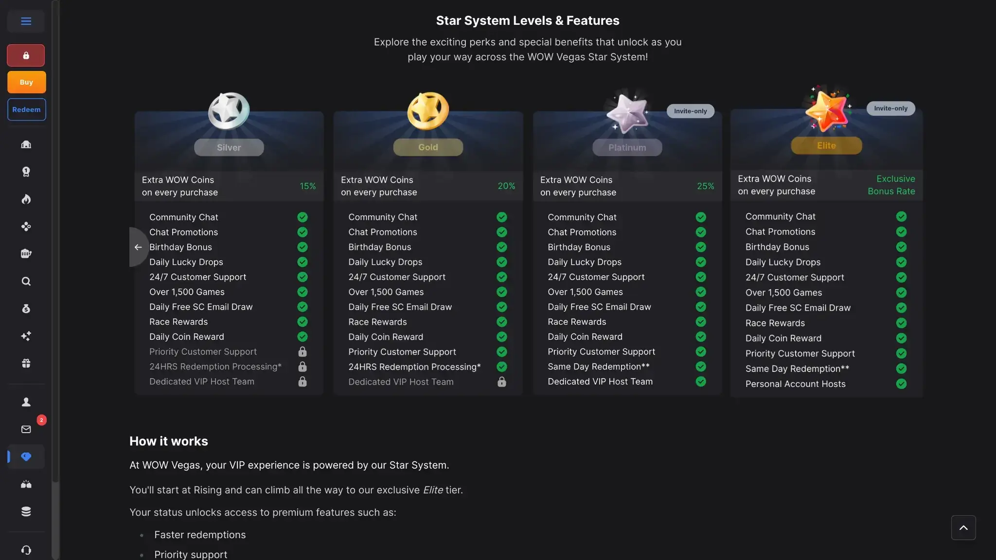 wow vegas vip and loyalty rewards